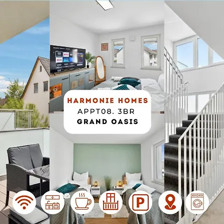 Apartment Tranquil - Built In 2025 - Hotel-quality Beds & Linen - Full Kitchen - Fiber Wifi - 4k Smart Tv - 2 Balconies - Elevator - Free Private Parking - Near Augsburg - 20 Min Via Autobahn To Munich-west *