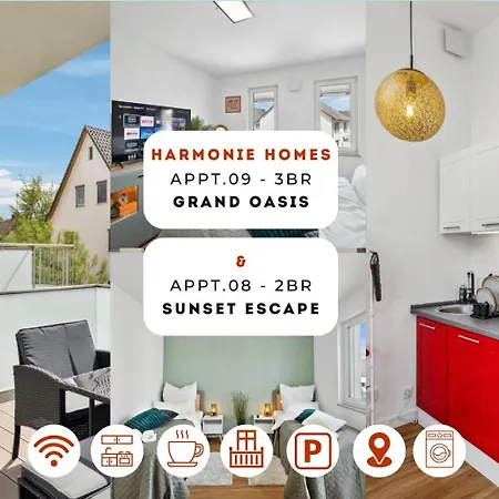 Harmonie Homes - Für Alle Gäste, Gruppen Und Familien Bis Zu 8 Gäste - Neubau 2025 - Premium Betten - 2 Balkone - Smart Tv - Gratis Privatparkplatz - Voll Ausgestattete Küche - 20 Min Nach München West - Zentral Gelegen Dasing