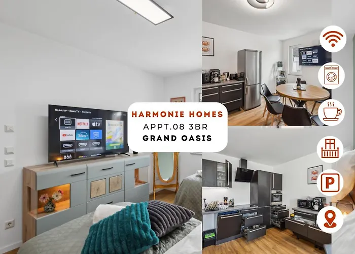 Harmonie Homes - Built In 2025 - High-quality Beds & Linen - Full Kitchen - Fiber Wifi - 4k Smart Tv - 2 Balconies - Elevator - Free Private Parking - Near Augsburg - 20 Min Via Autobahn To Munich-west * Dasing